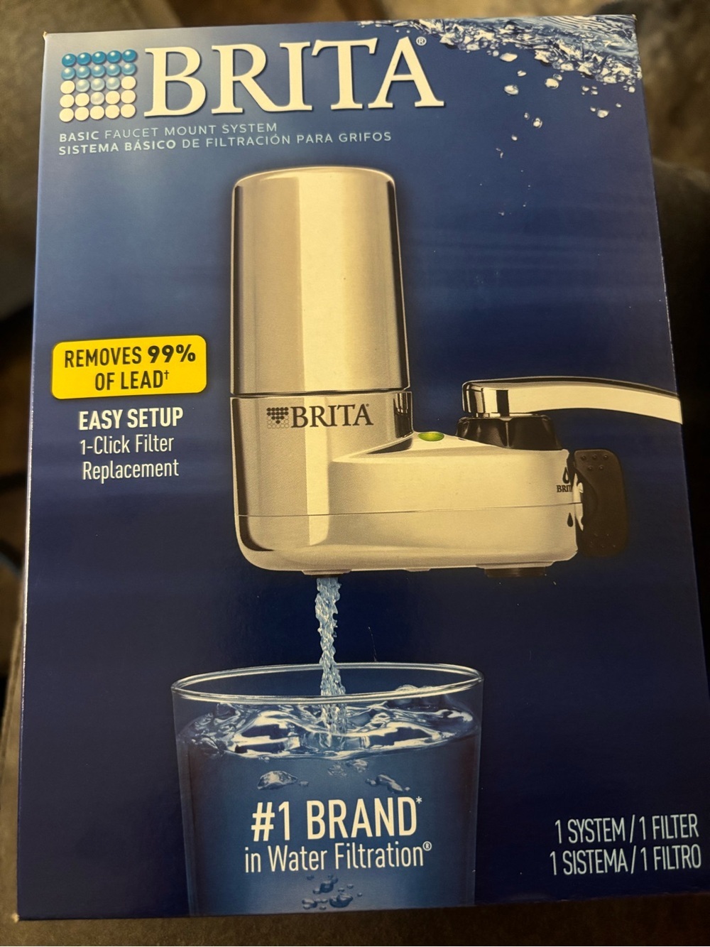 Brita Basic Faucet Mount System, Water Filter Reduces Lead And Chlorine, Chrome